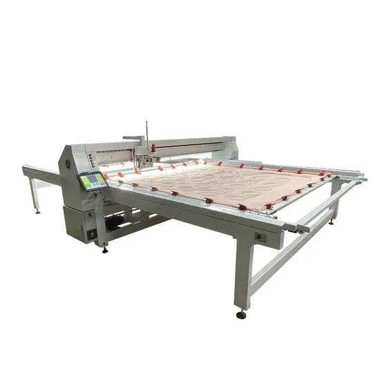 Máquina de quilting computadorizada de agulha única com corte automático de linha e braço longo