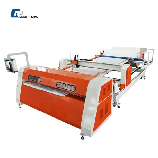 Máquina de quilting computadorizada totalmente automática com corte e alimentação automática