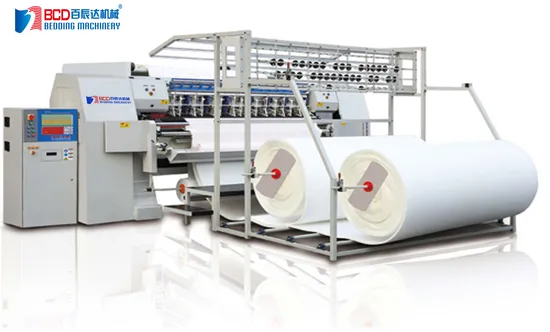 Máquina de quilting multiagulhas sem lançadeira de alta velocidade
